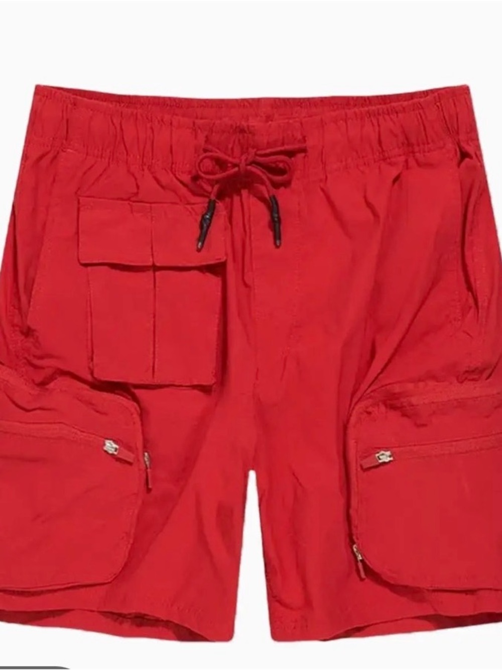 Jordan Craig Retro Red Men's Elastic Waist Shorts with Zip Pocket